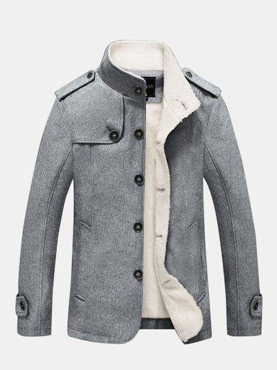 Mateo | Teddy Lined Funnel Neck Wool Look Coat