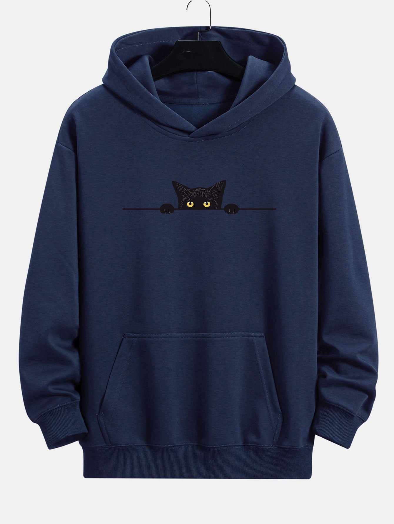 Jax | Black Cat Print Relax Fit Hoodie