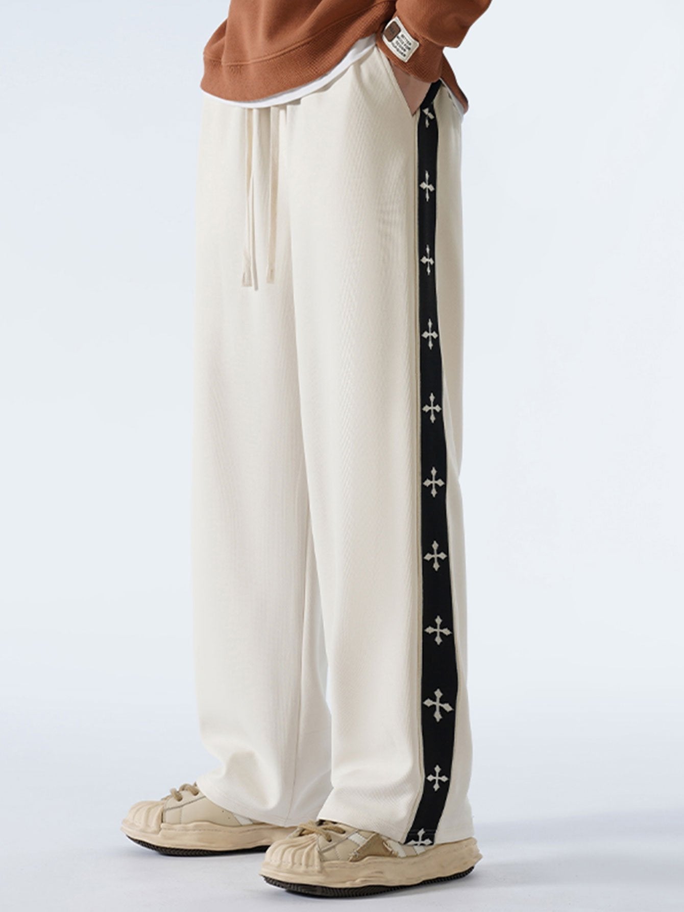 Bach® | Relax Fit Cross Side Stripe Straight Leg Pants