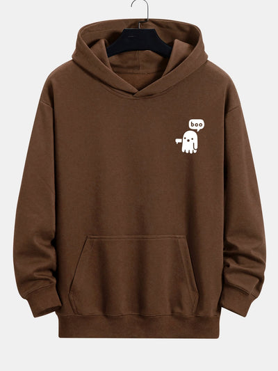 Winston | Boo Ghost Print Relax Fit Hoodie