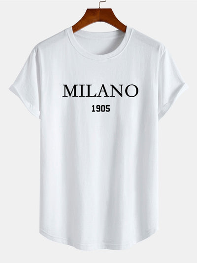 Blake® | Milano Slogan Print Cotton Arc Hem T-Shirt