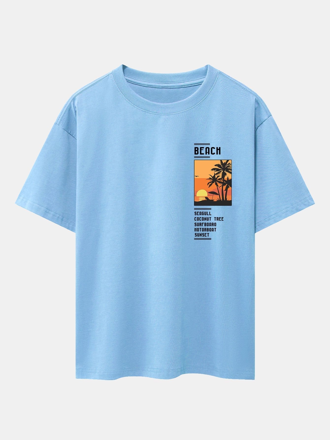 Aldo® | Beach Scenery Slogan Print Drop Shoulder Oversize T-Shirt