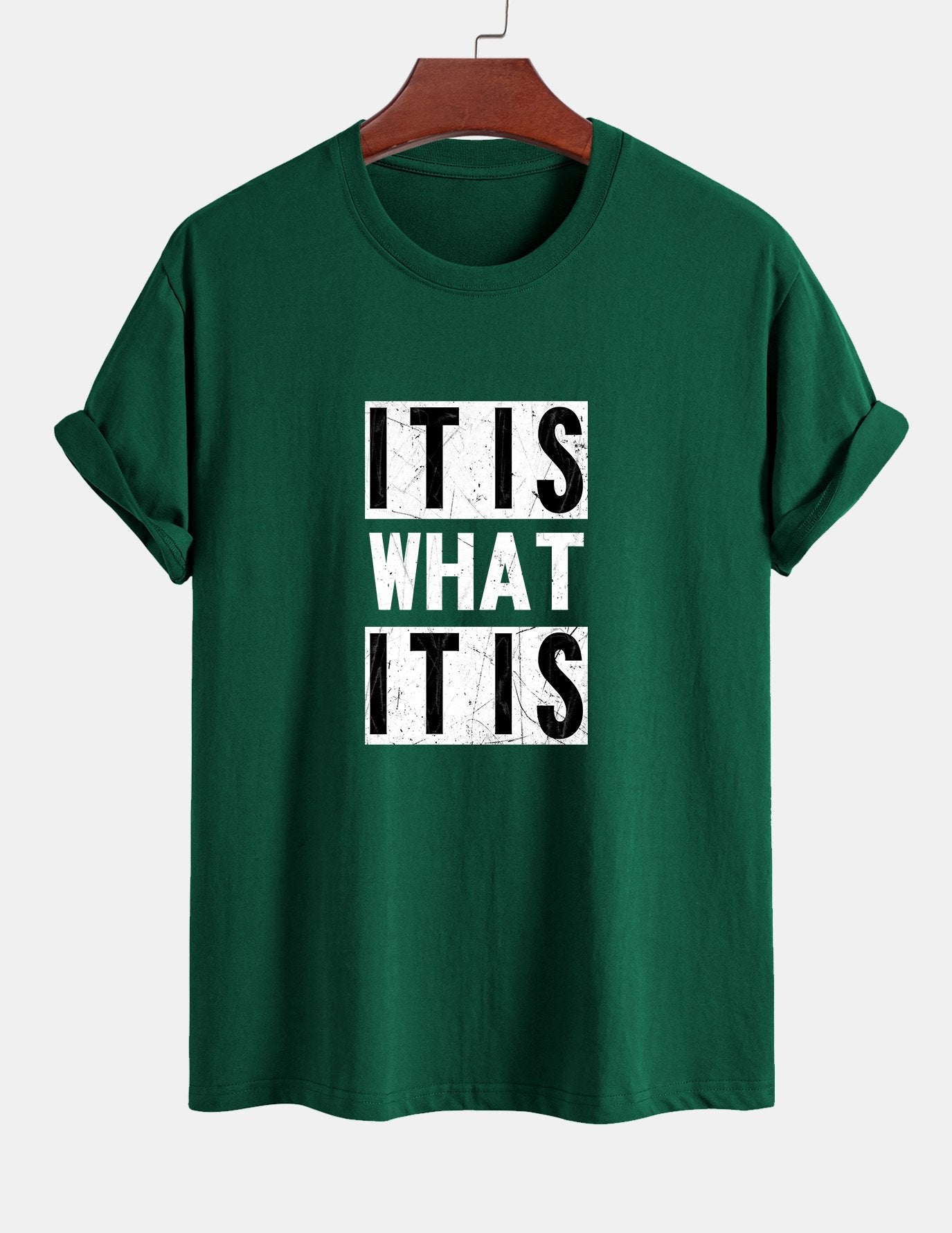 Tranquilino® | It Is What It Is Print Cotton T-Shirt