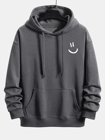 Watson | Smiley Face Print Relax Fit Hoodie