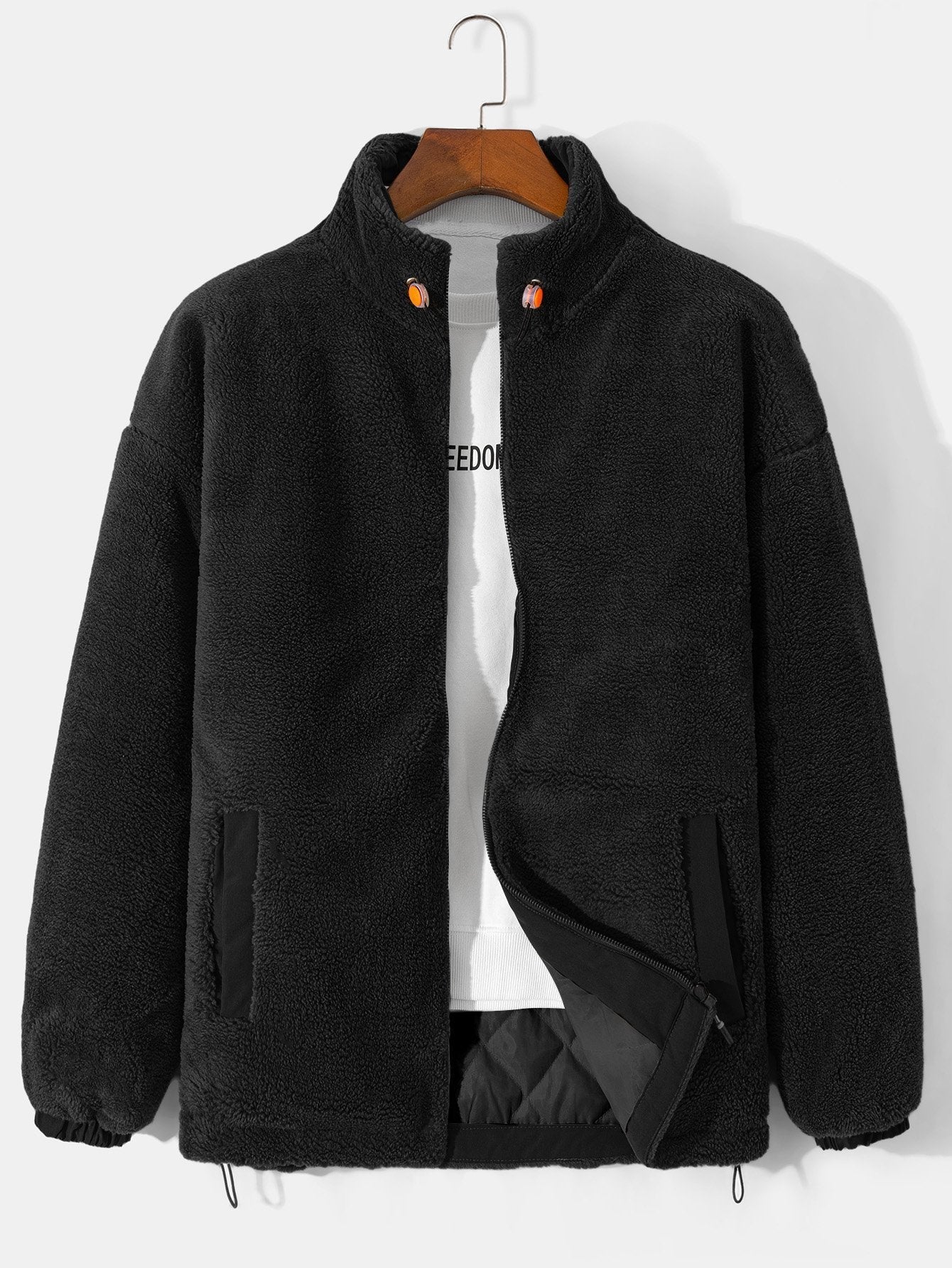Marcelo | Quilted Lined Teddy Fleece Zip Up Coat