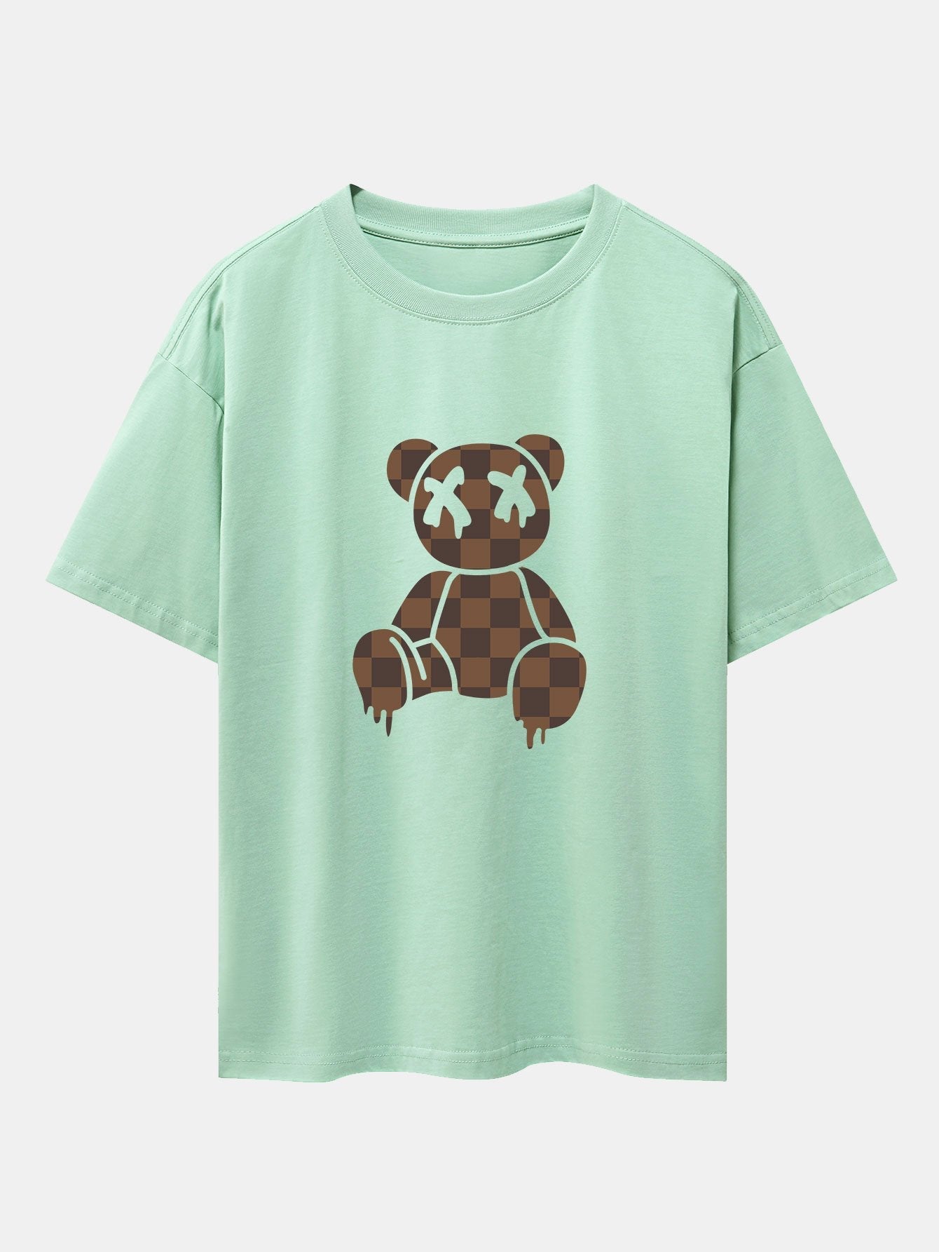 Jacob® | Checkerboard Dissolving Bear Drop Shoulder Oversize T-Shirt