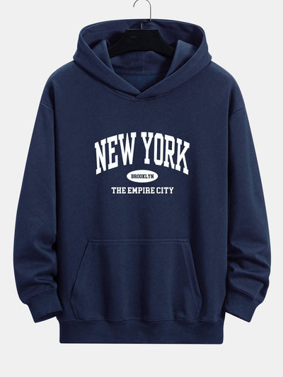 Arthur | New York Slogan Print Relax Fit Hoodie