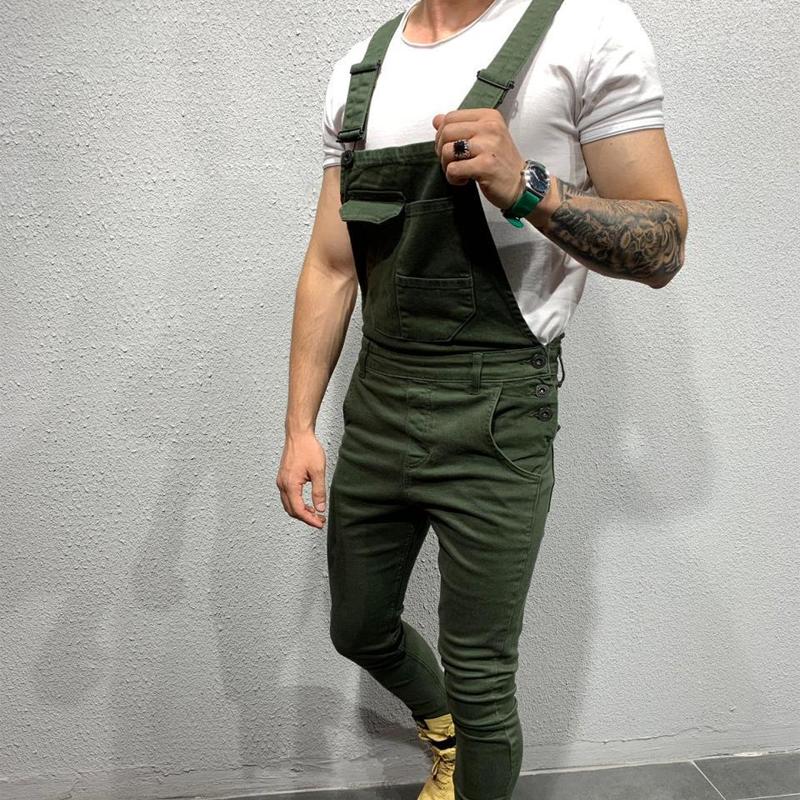Men's Solid Color DeniOveralls