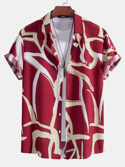 Arnol® | Abstract Print Button Up Shirt