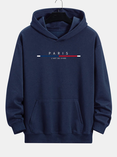 Prince | Paris Stripe Print Relax Fit Hoodie