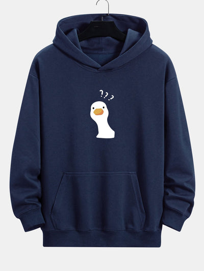 Paul | Question Mark Doubtful Duck Print Relax Fit Hoodie