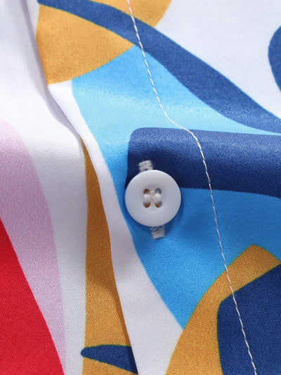 Adonis® | Colorful Leaf Print Button Up Shirt & Swim Shorts