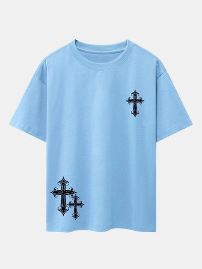 Aníbal® | Cross Print Drop Shoulder Oversize T-Shirt