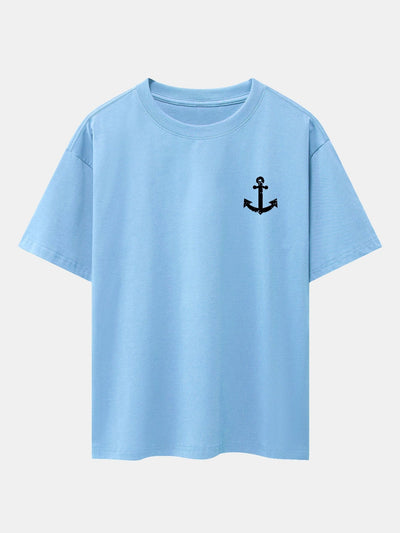 Alenio® | Anchor Print Drop Shoulder Oversize T-Shirt