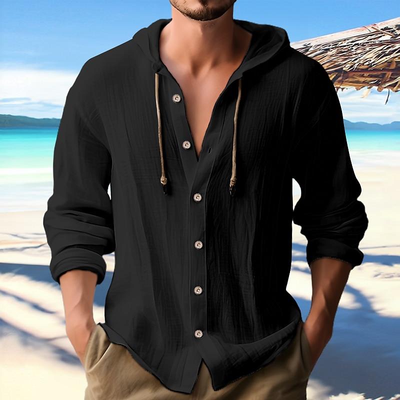 Bessy® | Men's Solid Color Single Breasted Long Sleeve Hoodie 00951247X