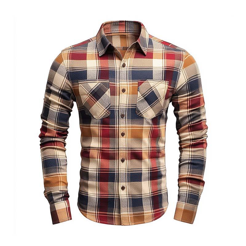 Men's Classic Casal SliFit Check Brshed Cotn Long Sleeve Shirt