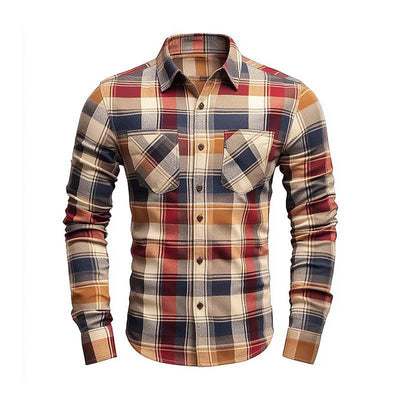 Men's Classic Casal SliFit Check Brshed Cotn Long Sleeve Shirt