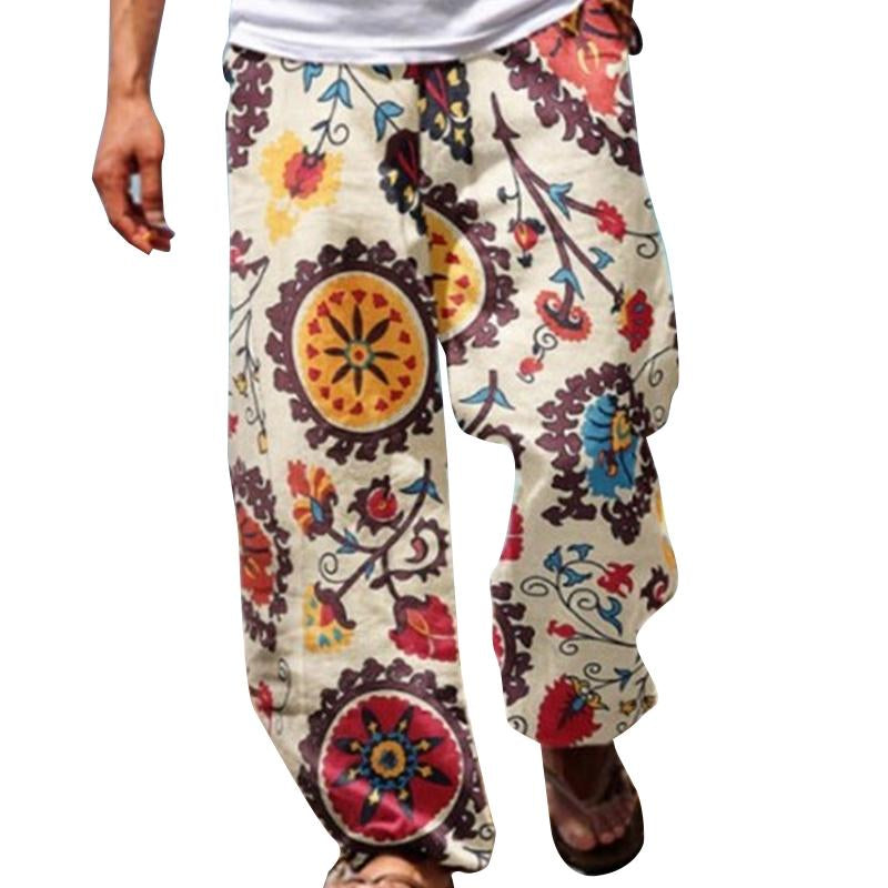 Men's Vine Loose Printed Drawstring Pants