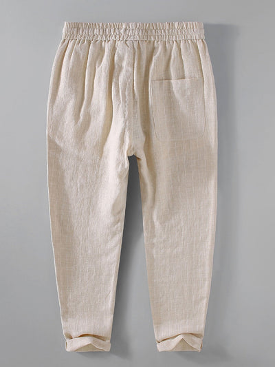 Jacinto® | Striped Linen Cotton Blend Cropped Pants