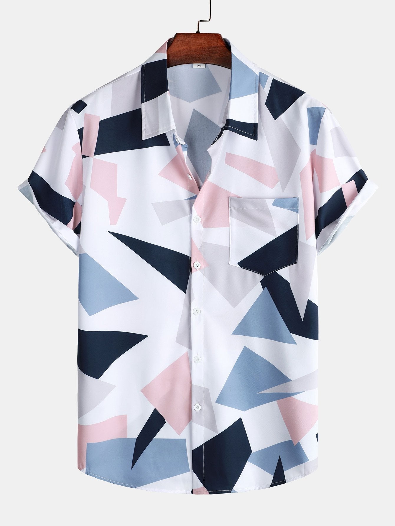 Ramón® | Geometric Print Button Up Shirt With Pocket