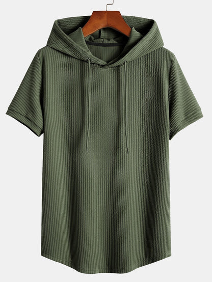 Zenón® | Muscle Fit Ribbed Hooded T-Shirt