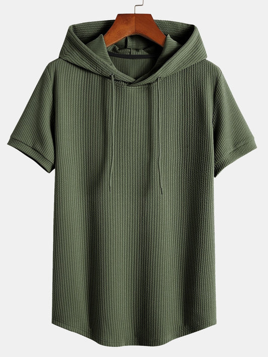 Zenón® | Muscle Fit Ribbed Hooded T-Shirt