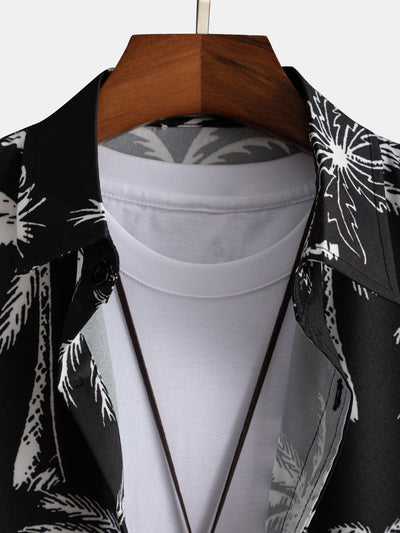 Patricio® | Palm Tree Print Button Up Shirt & Swim Shorts