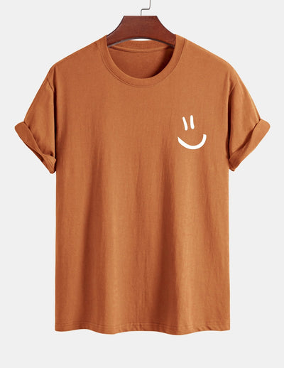 Ernest® | Regular Fit Smiley Face Print Cotton T-Shirt