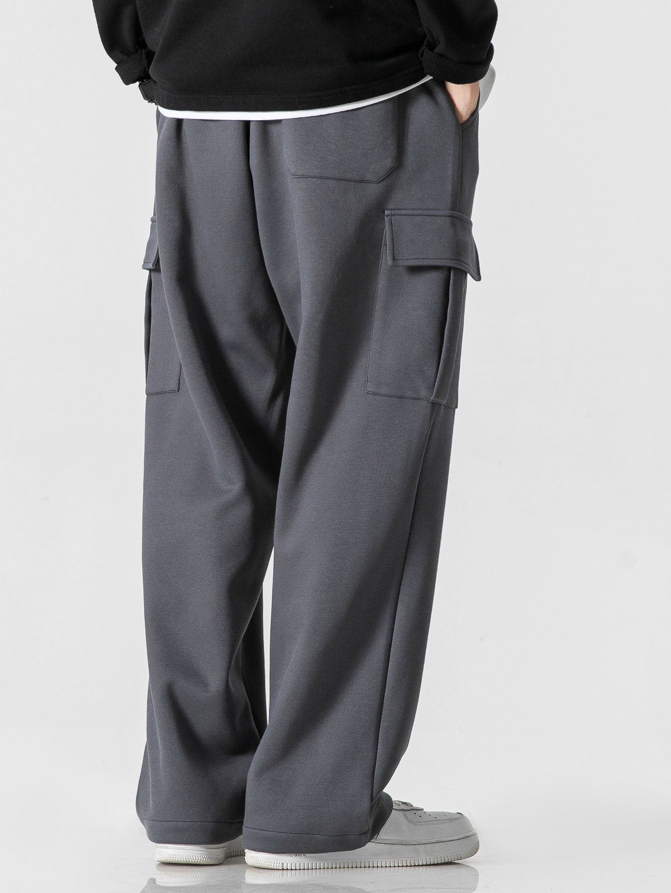 Erasto® | Relax Fit Straight Leg Jersey Cargo Pants