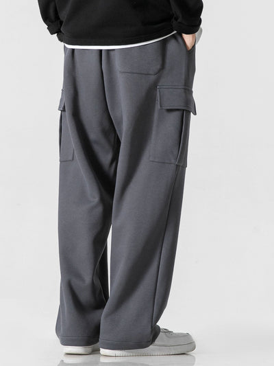 Erasto® | Relax Fit Straight Leg Jersey Cargo Pants