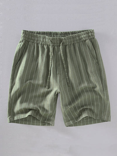 Baptiste® | Linen Cotton Blend Striped Shorts