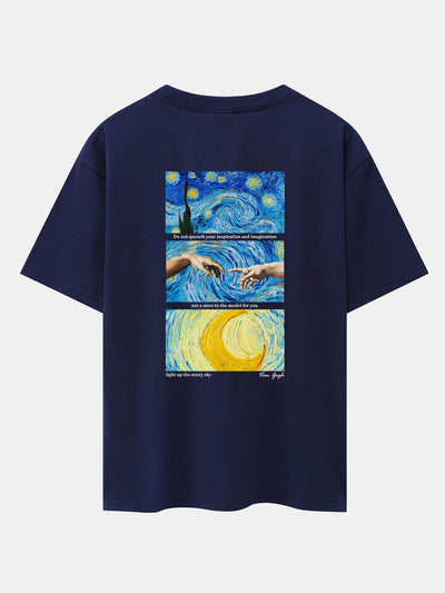 Isaac® | The Starry Night Back Print Drop Shoulder Oversize T-Shirt