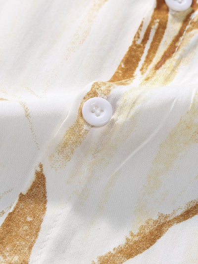 Argenio® | Leaf Print Button Up Shirt