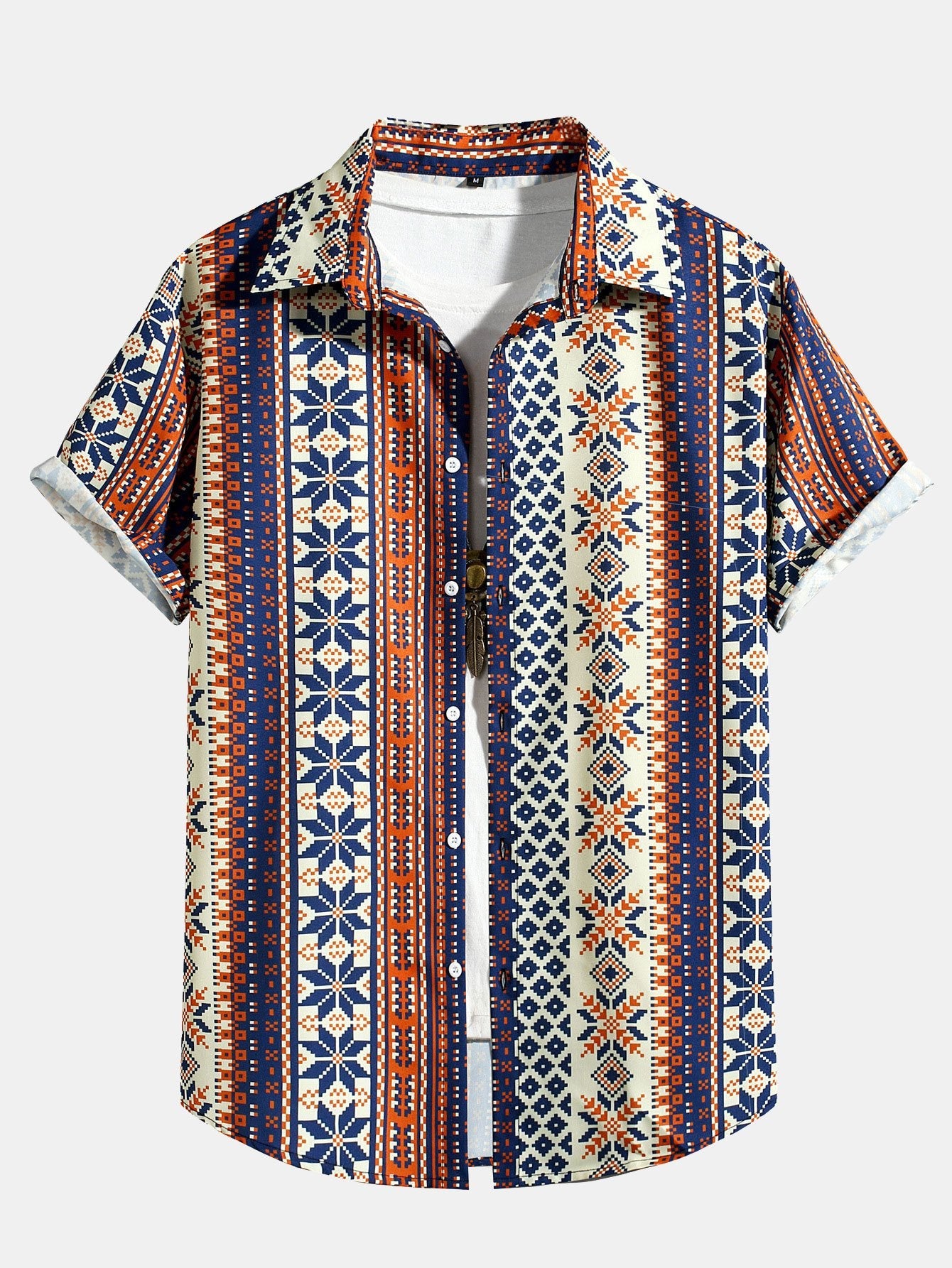 Martín® | Aztec Geometric Print Button Up Shirt