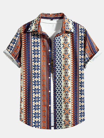 Martín® | Aztec Geometric Print Button Up Shirt
