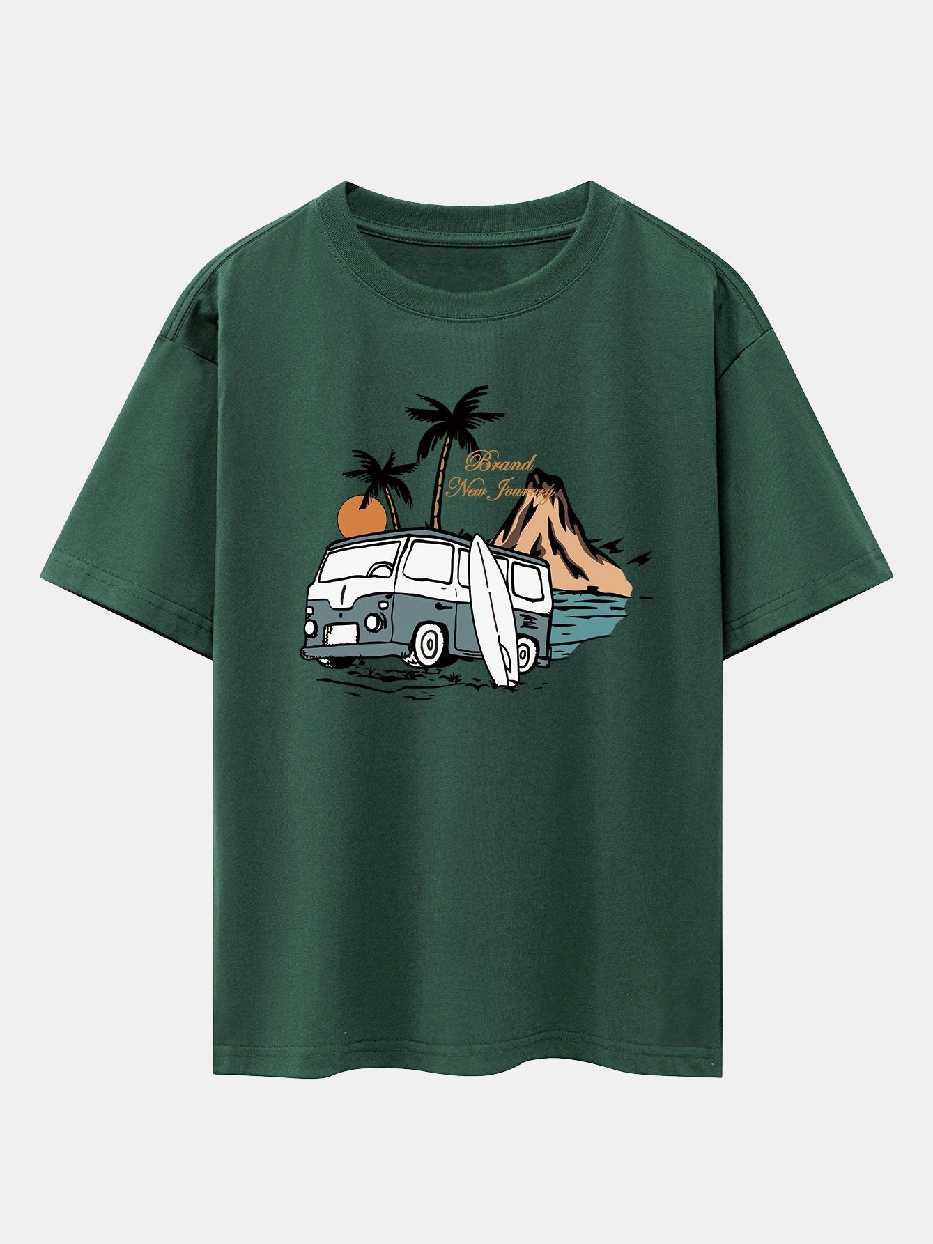 Emilio® | Car Island Print Drop Shoulder Oversize T-Shirt
