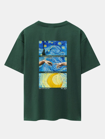 Isaac® | The Starry Night Back Print Drop Shoulder Oversize T-Shirt