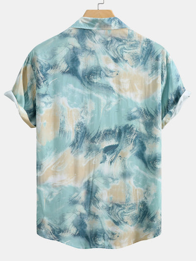 Anwell® | Marble Texture Print Button Up Shirt