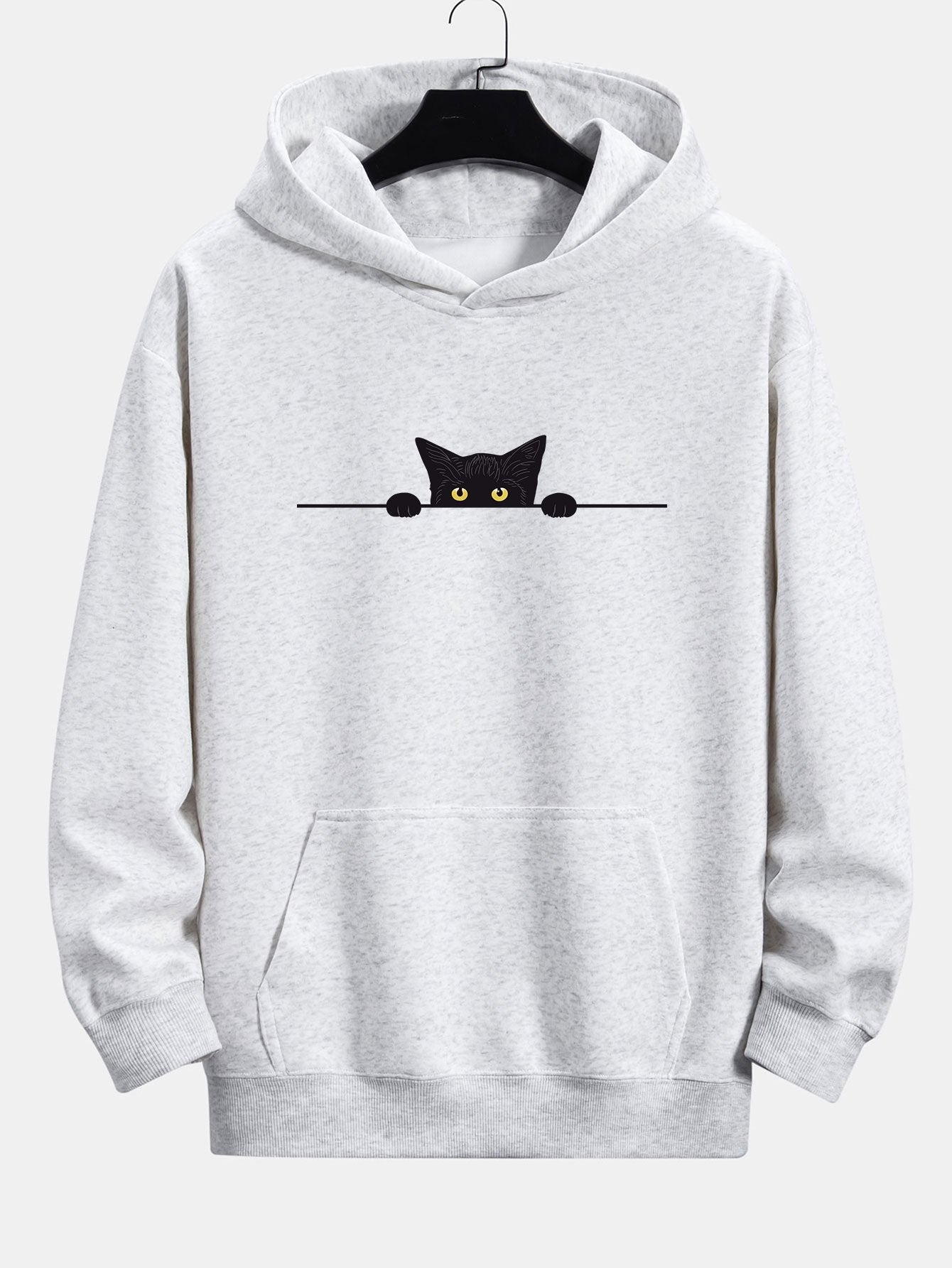Jax | Black Cat Print Relax Fit Hoodie