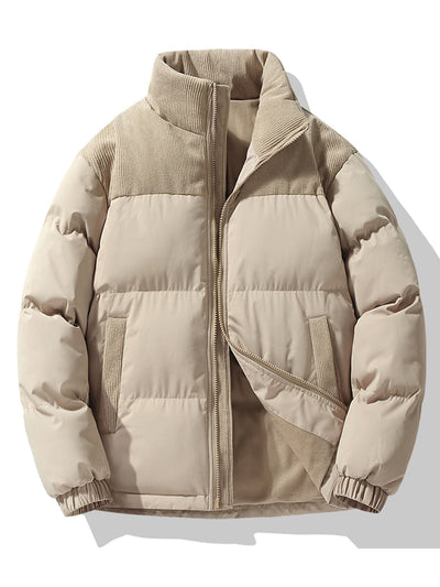 Ezra | Corduroy Patchwork Puffer Jacket