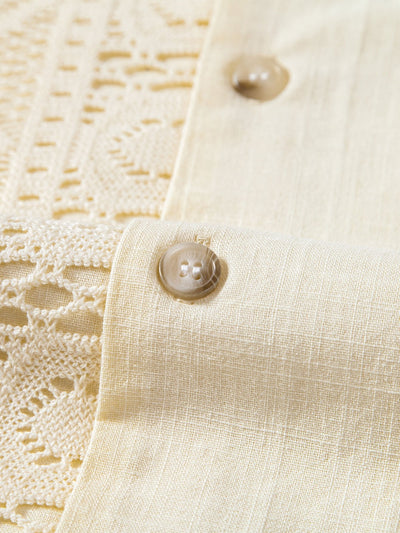 Anakin® | Geometric Textured Patchwork Cuban Shirt