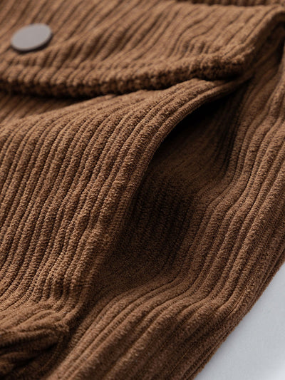 Ignacio | Funnel Neck Zipped Corduroy Jacket
