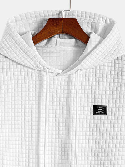 Afif® | Waffle Hooded Arc Hem T-Shirt & Drawstring Corduroy Cargo Jogger Pants