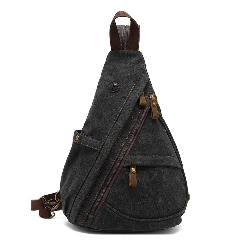 Men's Vine Canvas Solid Color Chest Bag
