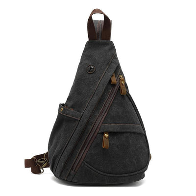 Men's Vine Canvas Solid Color Chest Bag