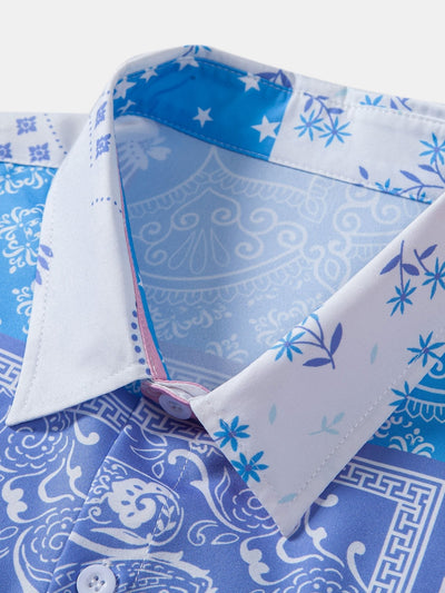 Aston® | Paisley Floral Print Button Up Shirt