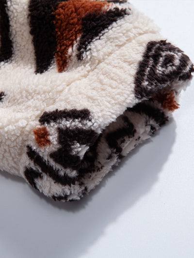 Frederick | Aztec Print Teddy Hoodie