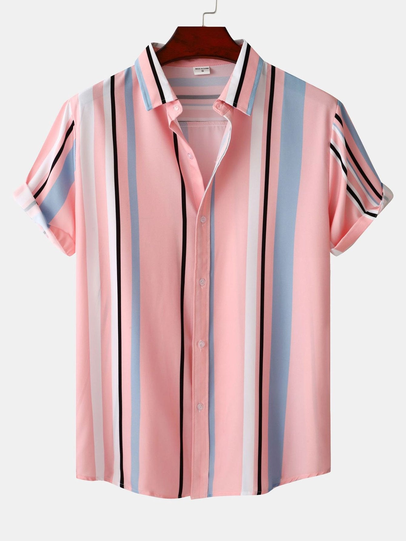 Ambrocio® | Stripe Print Button Up Shirt