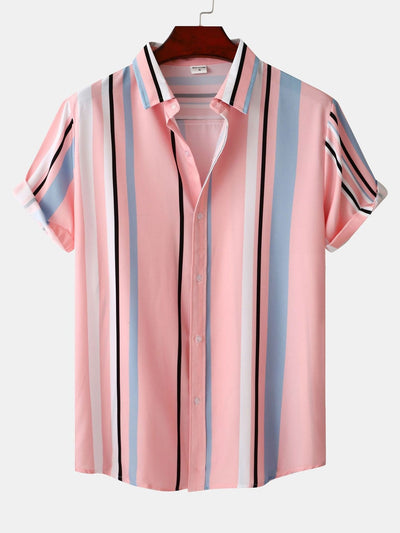 Ambrocio® | Stripe Print Button Up Shirt