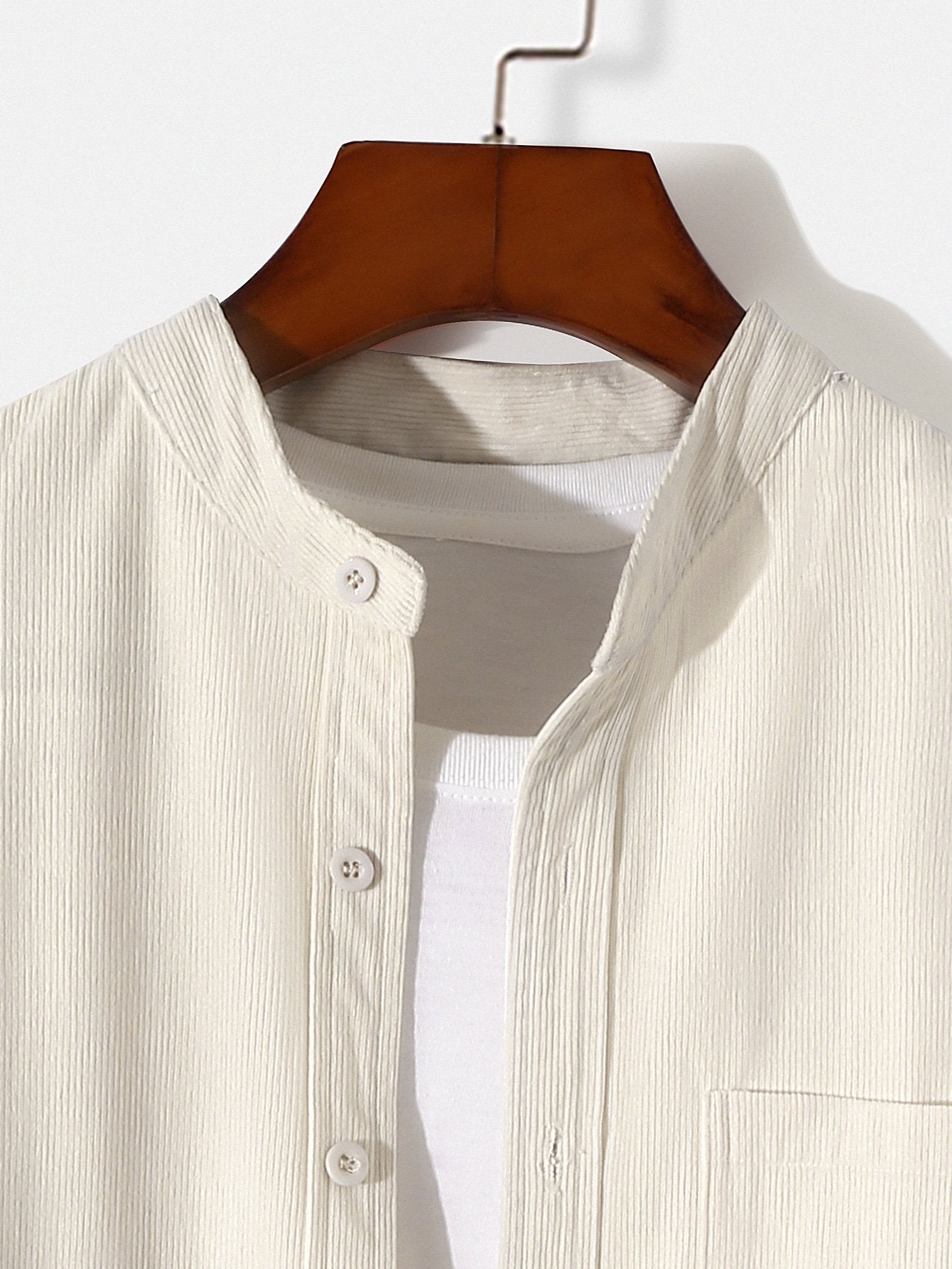 Alger® | Long Sleeve Stand Collar Corduroy Shirt